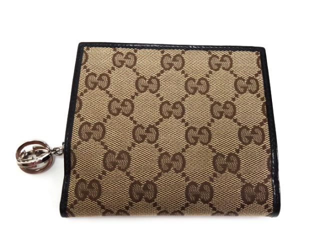 送料、代引手数料無料】 ◇ 【中古】 グッチ GGキャンバス二つ折り財布  