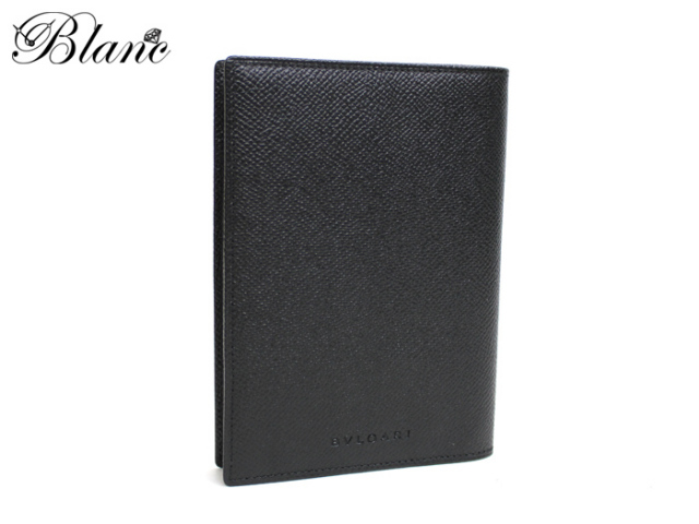 中古】◇ ブルガリ ◇ パスポートケース レザー ブラック ◇ メンズ  