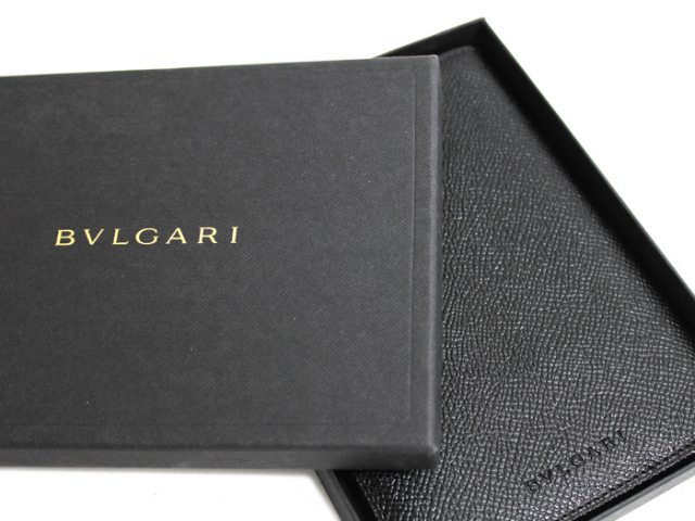 中古】◇ ブルガリ ◇ パスポートケース レザー ブラック ◇ メンズ  
