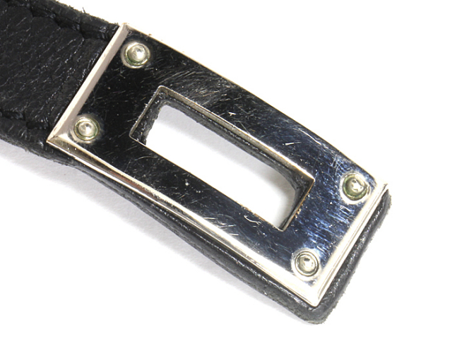 エルメス レザーケリーベルト ブラックシルバー金具 HERMES エルメス レザーケリーベルト ブラックシルバー金具