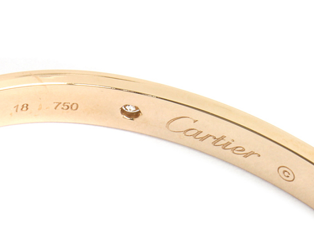 カルティエ ラブブレス ハーフダイヤ #18 K18PG