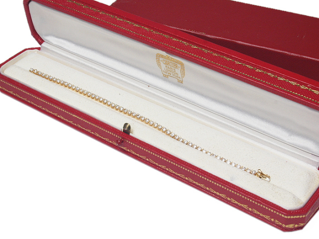 中古美品】 ◇ カルティエ ◇ テニス ダイヤ ブレスレット K18YG K18  