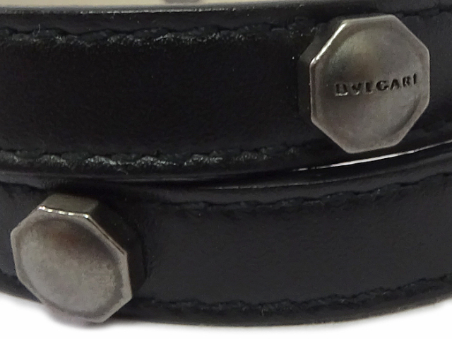 送料、代引手数料無料】 ◇ 【中古美品】ブルガリ レザーブレスレット