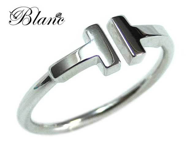TIFFANY&Co ティファニー 750 Tワイヤー リング #15 TIFFANY&Co ティファニー 750 Tワイヤー リング #15 ホワイト