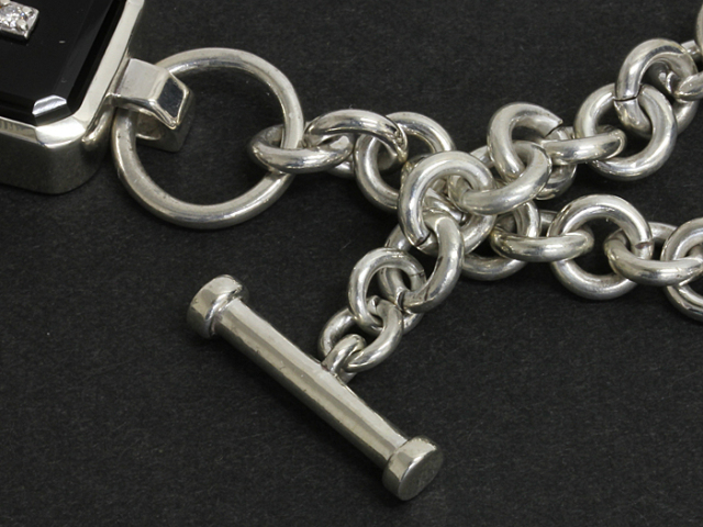 中古美品】 ジャスティンデイビス ◇ ONYX SQUARE STONE NECKLACE  