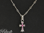 クロムハーツ ◆ 18K ベビー ファット クロス チャーム with パヴェ ピンクサファイア