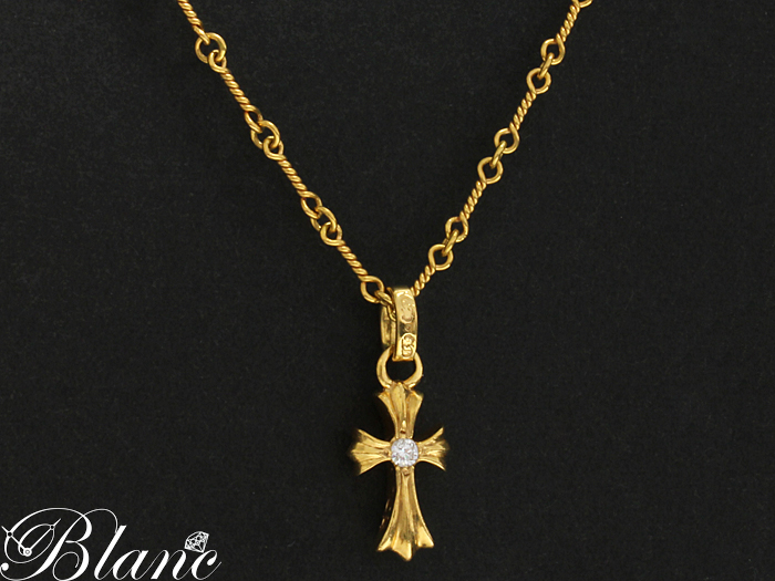 クロムハーツ 22K ベビー ファット チャーム with シングルダイヤモンド ボス サイド