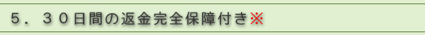 5.30日間の返金完全保障付き