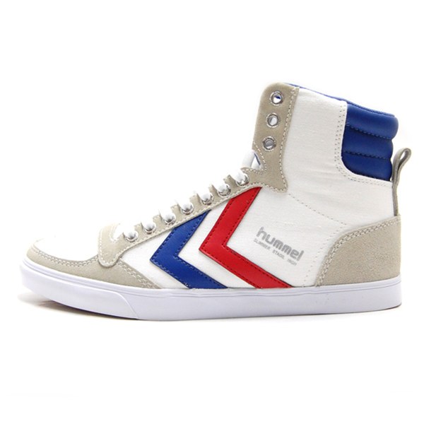 ヒュンメル hummel スニーカー ハイカット メンズ レディース スリマー スタディール ハイ キャンバス SLIMMER STADIL HIGH Canvas WHITE/BLUE/RED トリコロール ホワイト 白 HM63111K-9228