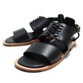 Grun Project��Genuine Leather Sandals���쥶��������롡BLACK��047-BLK