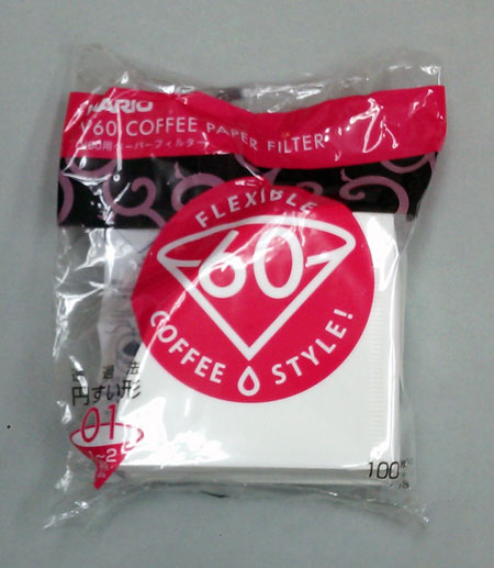 ハリオ　V60用ペーパーフィルター01W　01ドリッパー用　1～2杯用　100枚入　VCF-01-100W