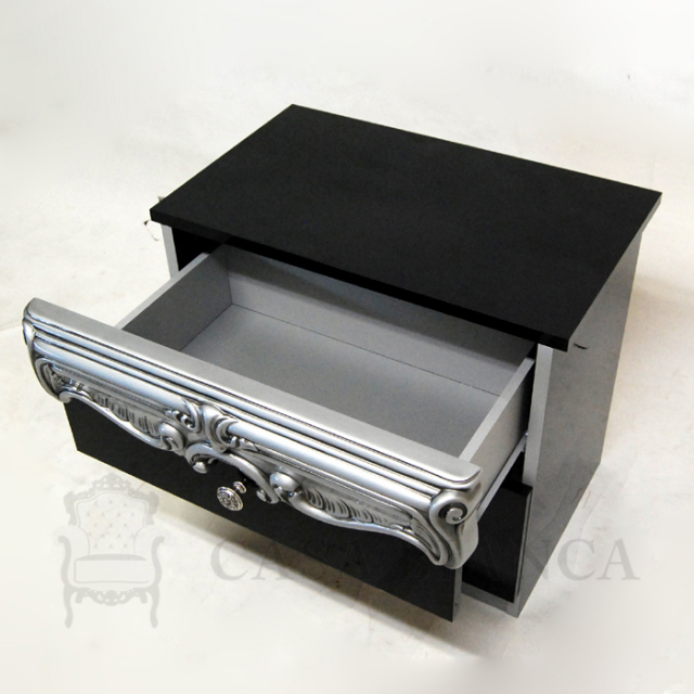 バロッコブラック リビング ベッドルーム ナイトテーブル