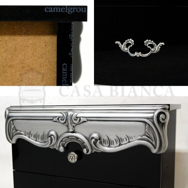 バロッコブラック リビング ベッドルーム ナイトテーブル