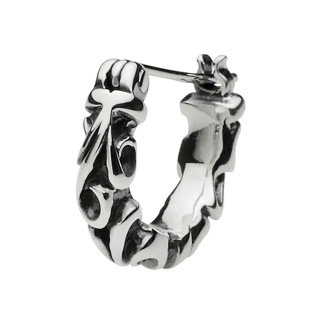 cenote e0599 【シルバーアクセサリー】 アラベスクフープピアス