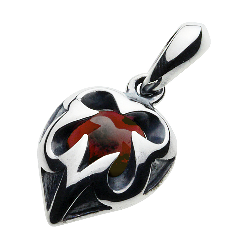 cenote p0343 【シルバーアクセサリー】 スペードクラブペンダント ガーネット