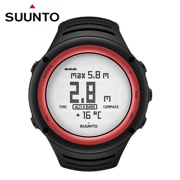 Suunto デジタル腕時計 黒/赤
