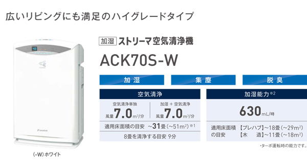 ダイキン（DAIKIN） 加湿ストリーマ空気清浄機 ハイグレードタイプ  