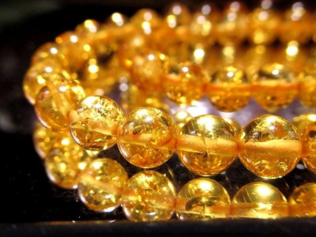 約5mm-5.5mm前後珠 スパークリングハニーレモンアンバー 天然琥珀 一連 約37-39cm 古来より愛された宝石 バルト海産 パワーストーン 天然石