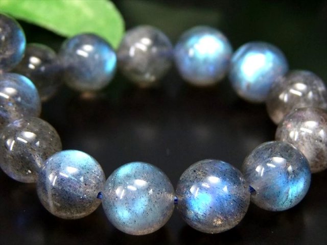 美麗シラー 4A ブルーシラー ラブラドライト ブレスレット 9mm-9.5mm×21珠 スペクトロライト 濃いブルーシラー 信念を貫く力 一点もの マダガスカル産