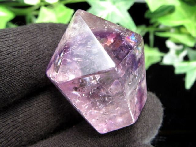 世界一美しいと言われる 奇跡の紫 バイーア州産 アメジスト ポリッシュ ポイント 置物 高さ 35mm 重さ 37.6g 虹入り ポリッシュ ファントム 紫水晶