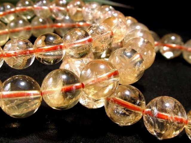 明るめ黄金カラー シトリンブレスレット 10mm-10.5mm×20珠前後 透明感抜群 中には虹入りも 豊かな富をもたらす『幸運の石』 ブラジル産 パワーストーン