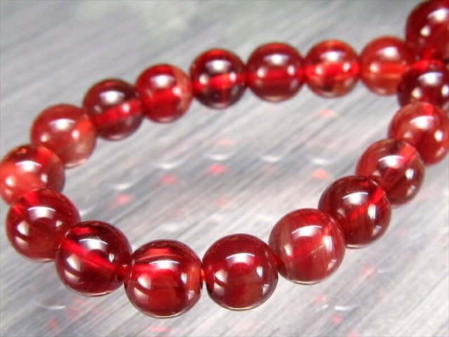 5A レッド アンデシン ブレスレット 5mm-5.5mm×36珠 全珠キャンディレッド 中性長石 本当の自分に近づく変化を促す石 チベット産 パワーストーン 天然石