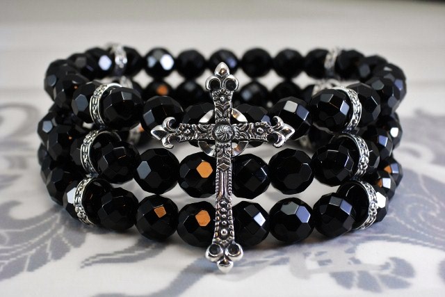 BASARA11 釈迦髑髏オニキス ブレスレット 】 オリジナル シルバー