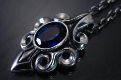 ブルースピネル　カット　ペンダント