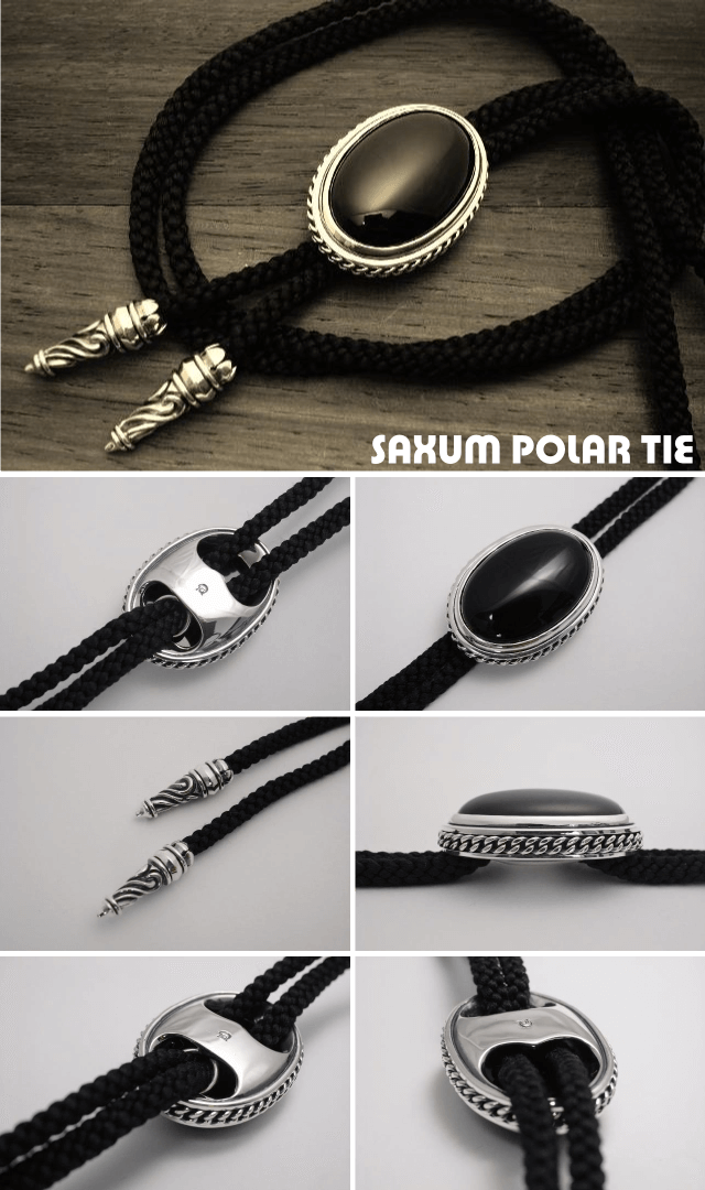 DOP005RT SAXUM POLAR TIE 】 オリジナル 一点物 シルバー オニキス