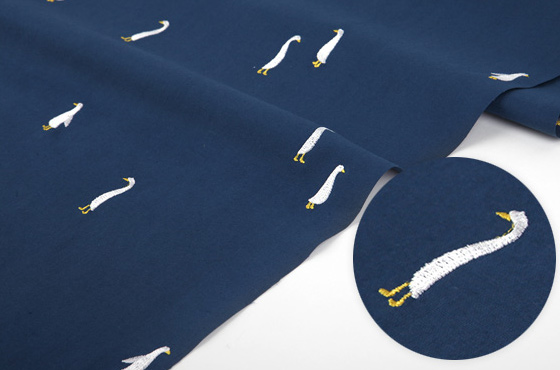 刺繍生地 goose_blue_01
