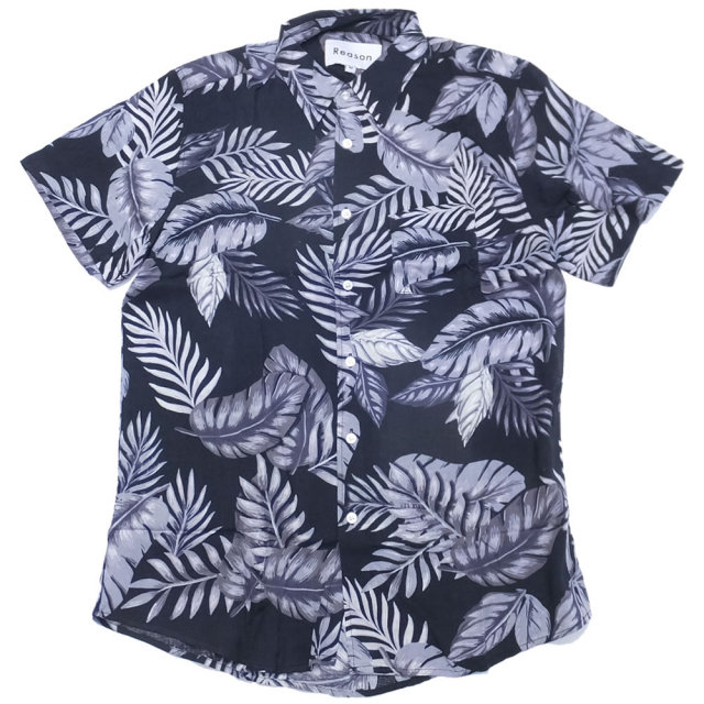 REASON リーズン 半袖シャツ メンズ BOTANICAL VISCOSE SHIRT (M8-12)