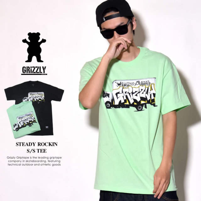 GRIZZLY グリズリー 半袖Tシャツ メンズ STEADY ROCKIN S/S TEE (GMA1801P03)