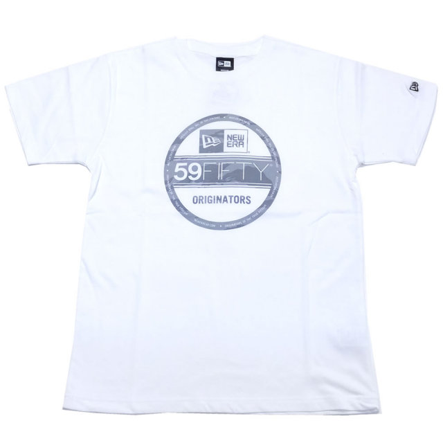 NEW ERA ニューエラ 半袖Tシャツ バイザーステッカー ホワイト×タイガーストライプカモグレー (11556716)
