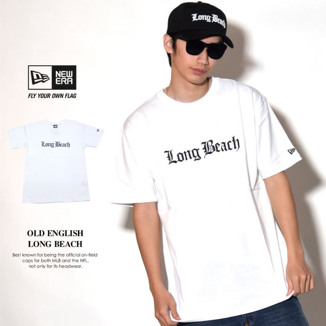 NEW ERA ニューエラ 半袖Tシャツ オールドイングリッシュ Long Beach ホワイト (11556738)