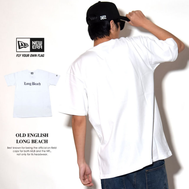 NEW ERA ニューエラ 半袖Tシャツ オールドイングリッシュ Long Beach ホワイト (11556738)