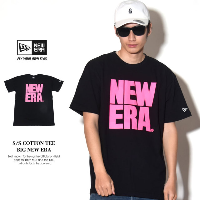 NEW ERA ニューエラ 半袖Tシャツ BIG NEW ERA ブラック×ピンク (11556805)