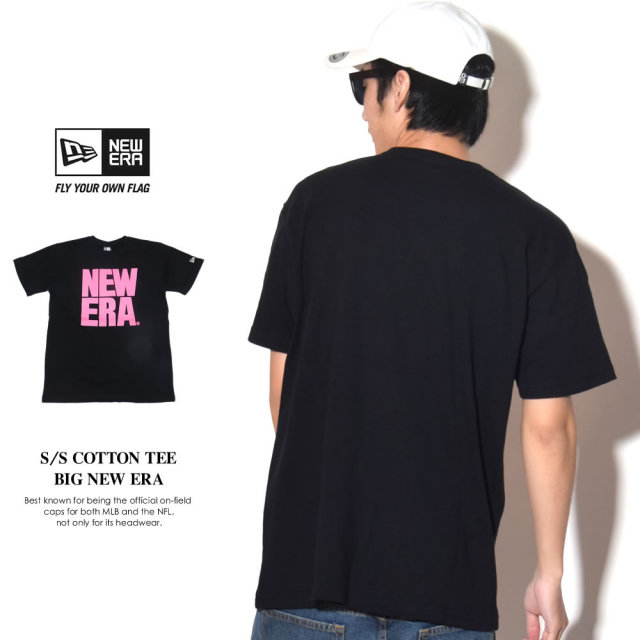 NEW ERA ニューエラ 半袖Tシャツ BIG NEW ERA ブラック×ピンク (11556805)
