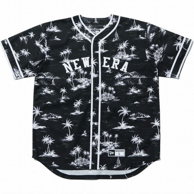 NEW ERA ニューエラ ベースボールシャツ アロハ B/W ブラック (11556845)