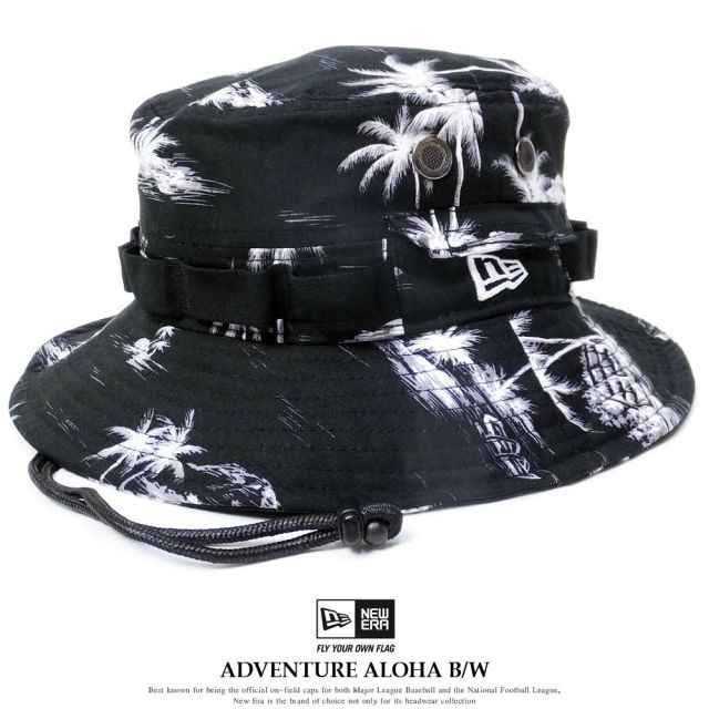 NEW ERA ニューエラ サファリハット アドベンチャー アロハB/W ブラックアロハ (11557198)
