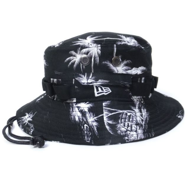 NEW ERA ニューエラ サファリハット アドベンチャー アロハB/W ブラックアロハ (11557198)