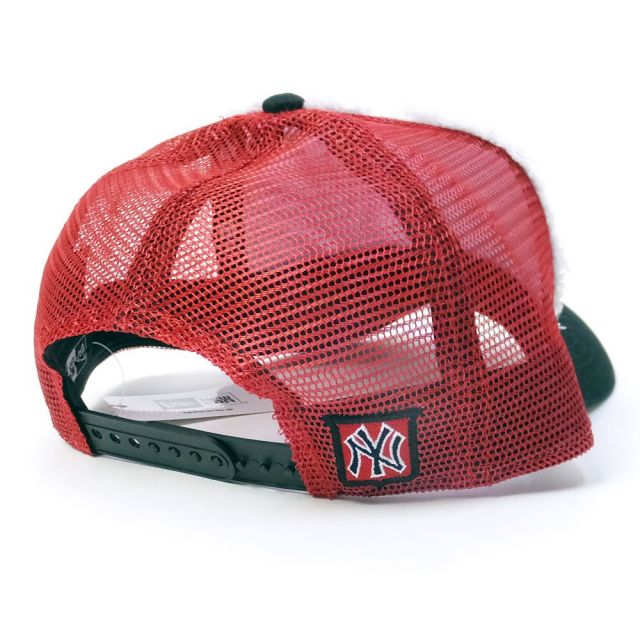 NEW ERA ニューエラ メッシュキャップ 9FORTY A-Frame トラッカー バタリオン ニューヨーク・ヤンキース ホワイト レッドメッシュ ブラックバイザー (11557348)