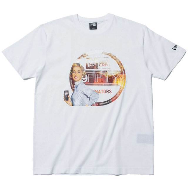 NEW ERA×PEPSI ニューエラ×ペプシ コラボ 半袖Tシャツ ビンテージ バイザーステッカーロゴ ホワイト (11557867)