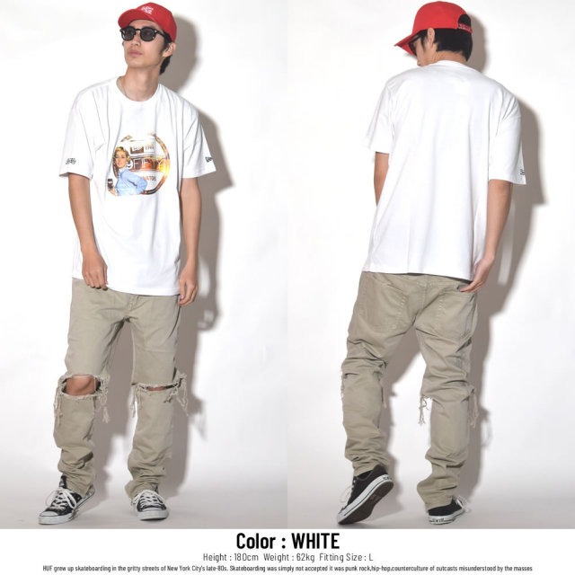 NEW ERA×PEPSI ニューエラ×ペプシ コラボ 半袖Tシャツ ビンテージ バイザーステッカーロゴ ホワイト (11557867)