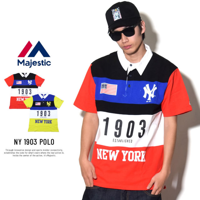 MAJESTIC マジェスティック ポロシャツ NY 1903 POLO (MM04-NYK-8S05)