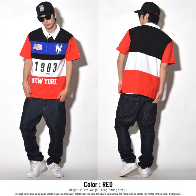 MAJESTIC マジェスティック ポロシャツ NY 1903 POLO (MM04-NYK-8S05)