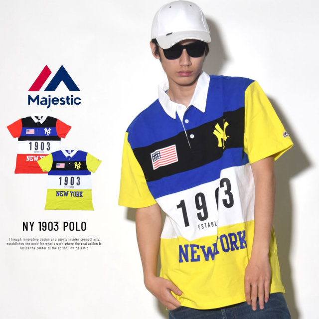 MAJESTIC マジェスティック ポロシャツ NY 1903 POLO (MM04-NYK-8S05)