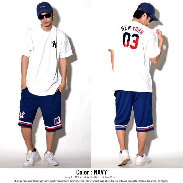MAJESTIC マジェスティック メッシュショーツ NY 03 SHORTS (MM12-NYK-8S07)