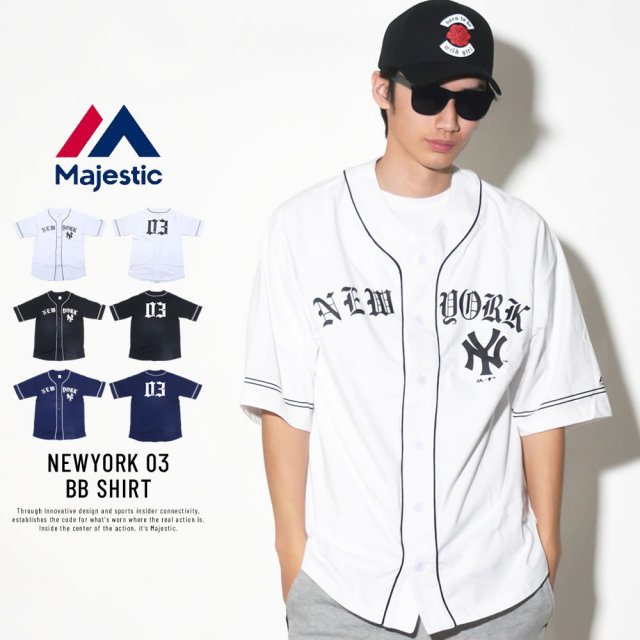 MAJESTIC マジェスティック ベースボールシャツ NEWYORK 03 BB SHIRT (MM21-NYK-8S05)