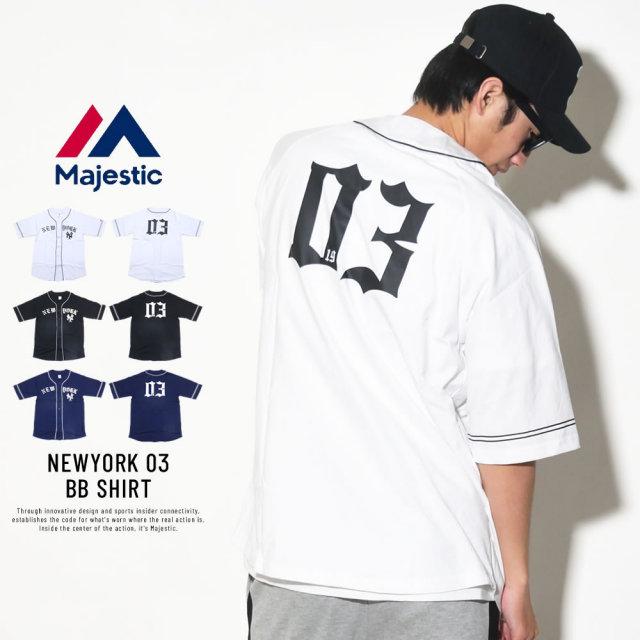 MAJESTIC マジェスティック ベースボールシャツ NEWYORK 03 BB SHIRT (MM21-NYK-8S05)