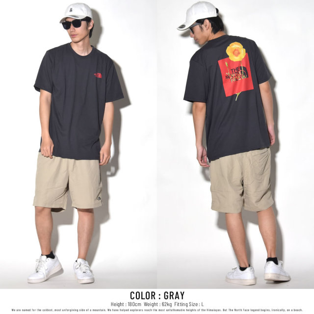 THE NORTH FACE ザ・ノースフェイス 半袖Tシャツ S/S BOTTLE SOURCE RED BOX TEE ウェザードブラック (NF0A34YRZLY)